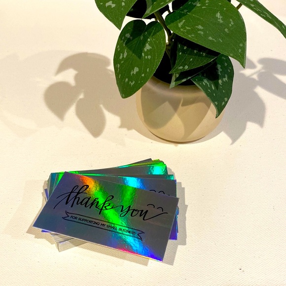 LAST 1!! New 30 Silver Reflective Thank You Cards - Picture 5 of 5